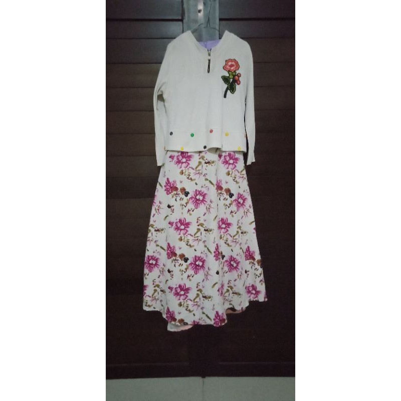 preloved dress bunga pink