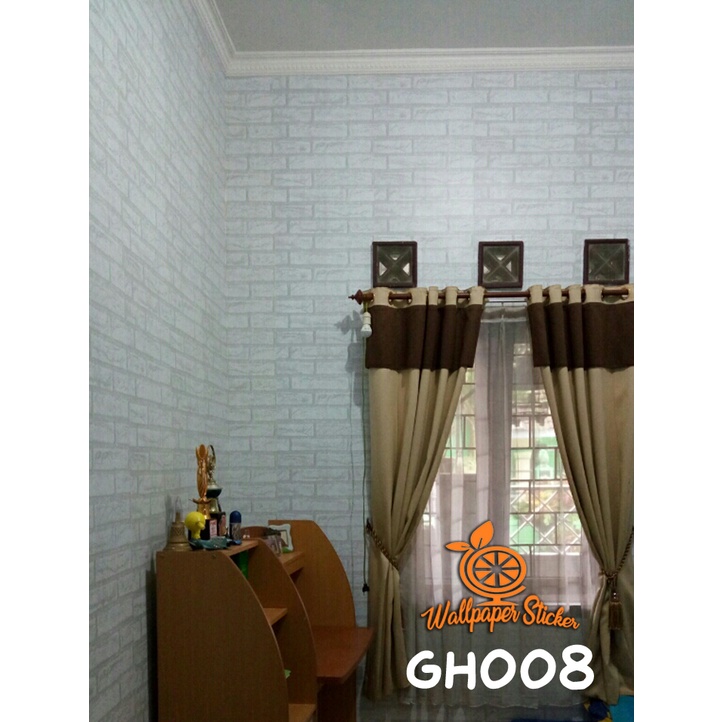 Wallpaper Dinding | Wallpaper Stiker Dinding | Wallpaper Stiker Dinding Kamar Tidur Bata List Abu G500