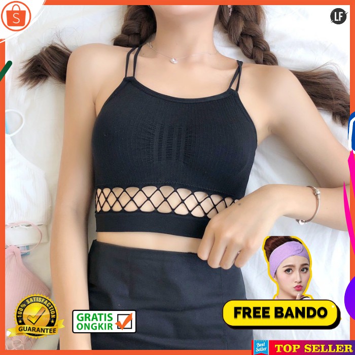 BH WANITA KOREA Tangtop KEKINIAN BRA SPORT Beha YOGA PAKAIAN DALAM Cewek TANPA KAWAT IMPORT A424