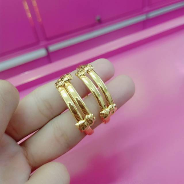 GELANG ANAK SLOT HELLO KITTY POLOS PERAK 925 LAPIS MAS 24K