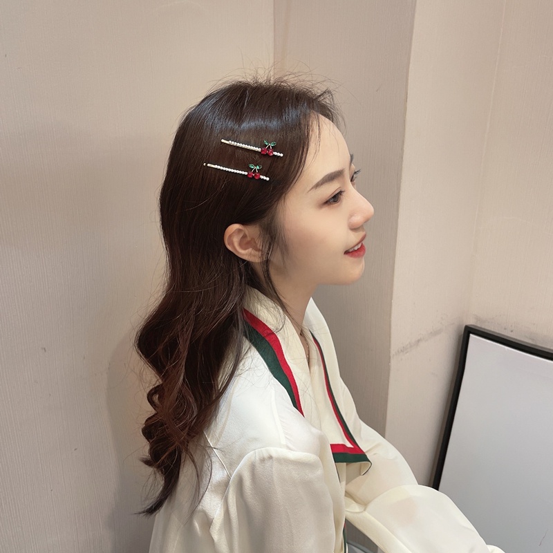 Jepit Rambut Mutiara cherry Kecil Yang Lucu Korea Manis Aksesoris Rambut Yang Lucu