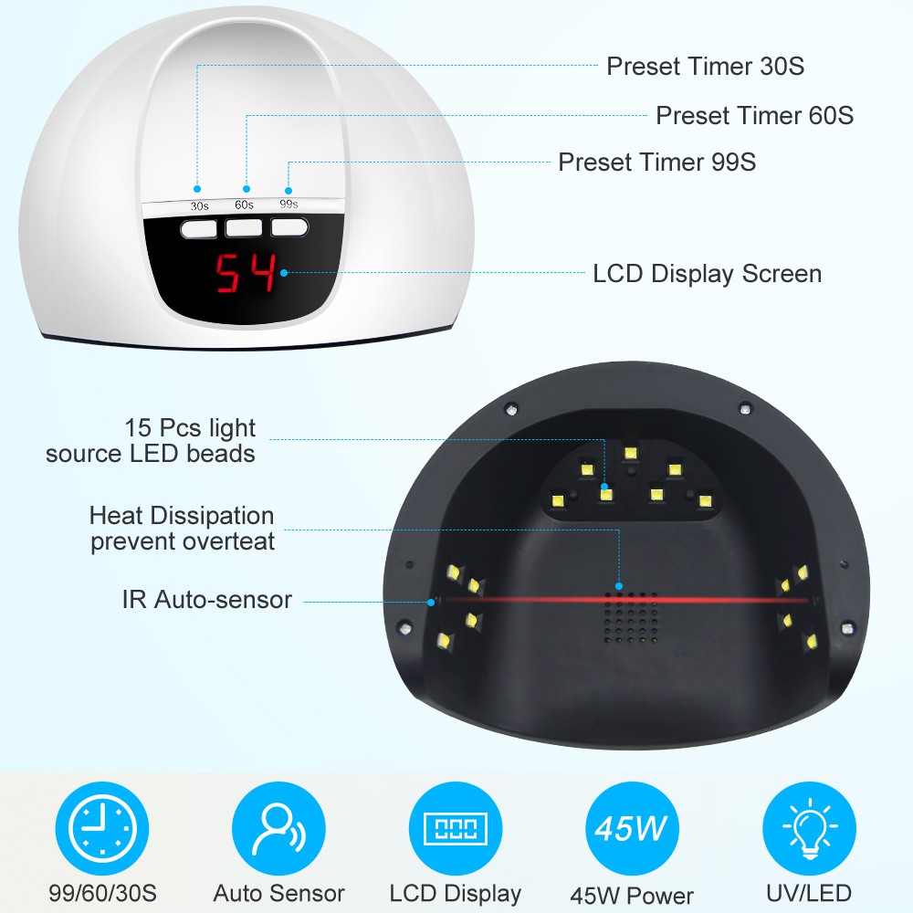 Pengering Kutek Kuku UV LED Nail Dryer X5 White