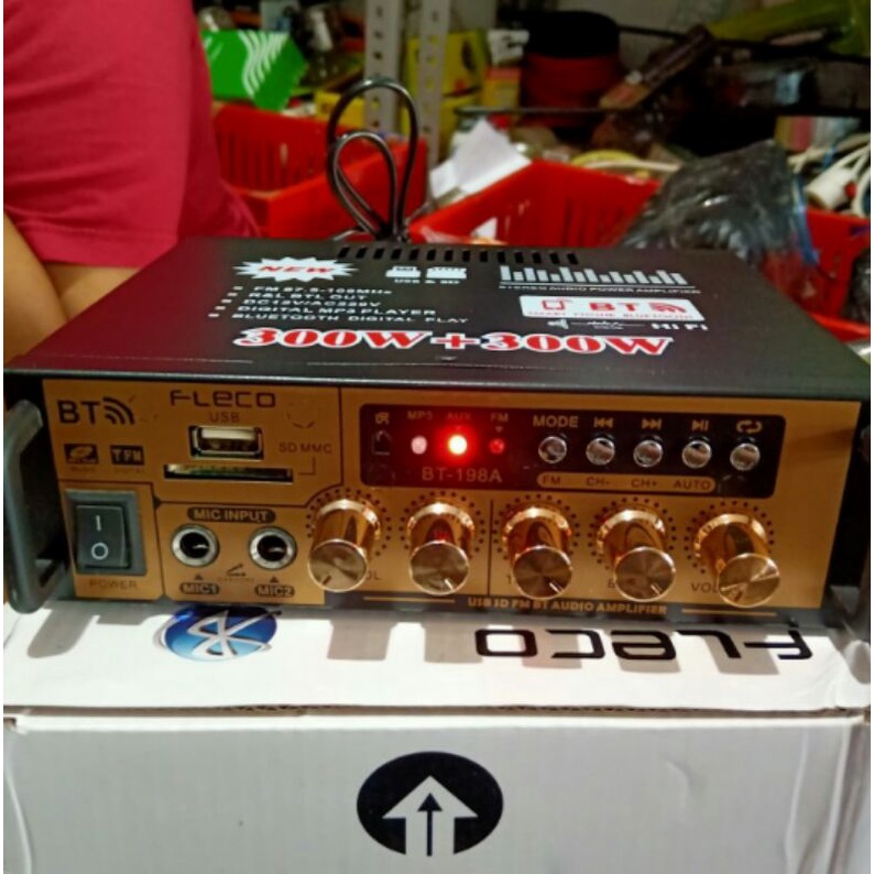 COD power Amplifier/Amplie Fleck F-198A Amplie Bluetooth Murah