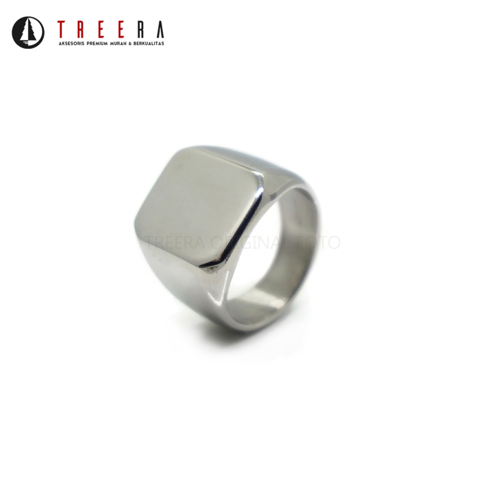 Treera - Cincin Titanium Silver Pria Anti Karat Anti Luntur Original Real
