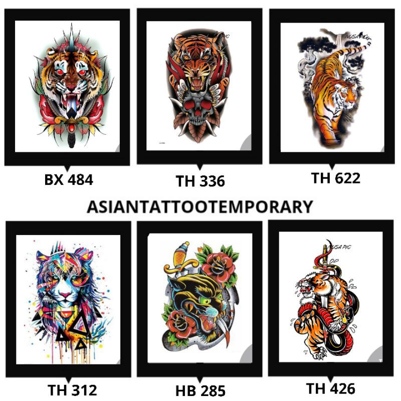 Tatto temporer GAMBAR MACAN BERWARNA/ tato kulit / tato anti air MACAN SINGA STIKER TATO TEMPORER