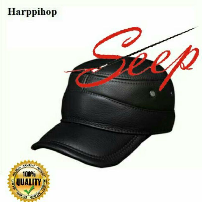 Topi kulit pria komando