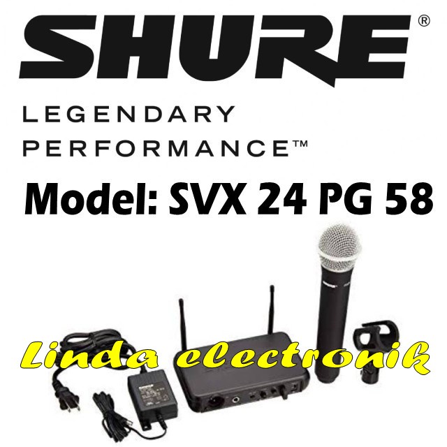 mic wireless shure svx 24 pg58 shure svx24 pg 58 single mic original