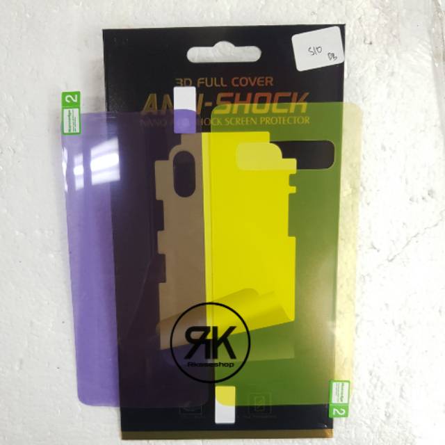 Anti gores shock screen DEPAN BELAKANG 360 antigores Samsung S10  full cover guard protector