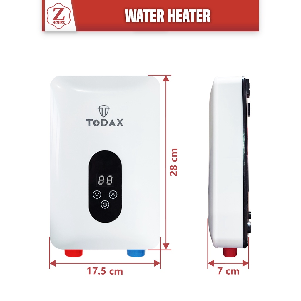 Water Heater Electric Instant Todax Pemanas Air Digital Listrik Instant Komplit Pemanas Air Mandi Pemanas Air Kamar Mandi Penghangat Air Kamar Mandi