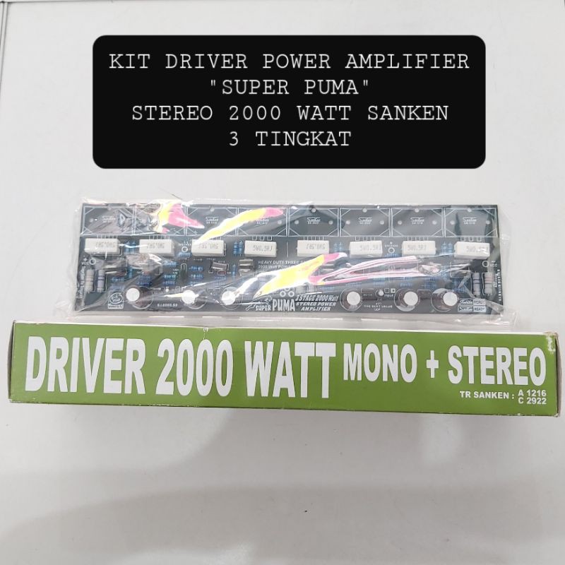 (BISA COD) Kit Driver Power SUPER PUMA Stereo 2000 Watt 3 Tingkat Ampli Pawer Amplifier