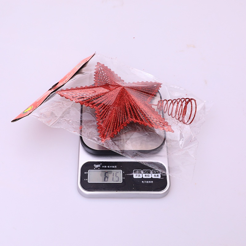 [Glitter Hollow Out Christmas Tree Top Star] [Xmas Home Party Festival Hanging Decoration Treetop Exquisite Iron Art Ornament]
