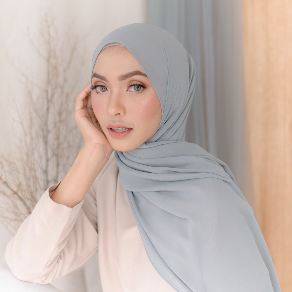 Lozy Hijab - [Defect] Bawal Shawl ( Hijab Pashmina )-Blue Pastel