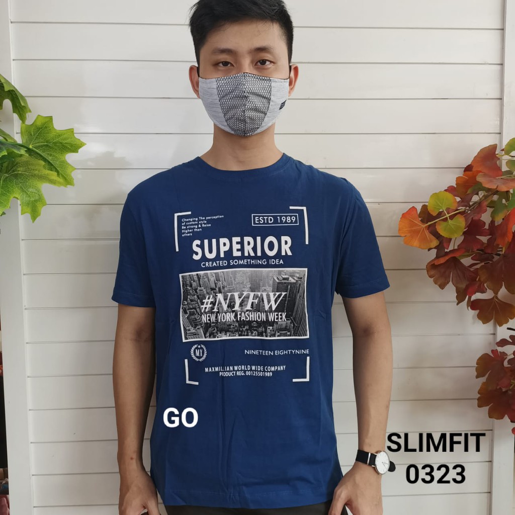 gos gof MAXMILLIAN KAOS C (Slimfit) Pakaian Pria Atasan Kaos Oblong Original Lengan Pendek