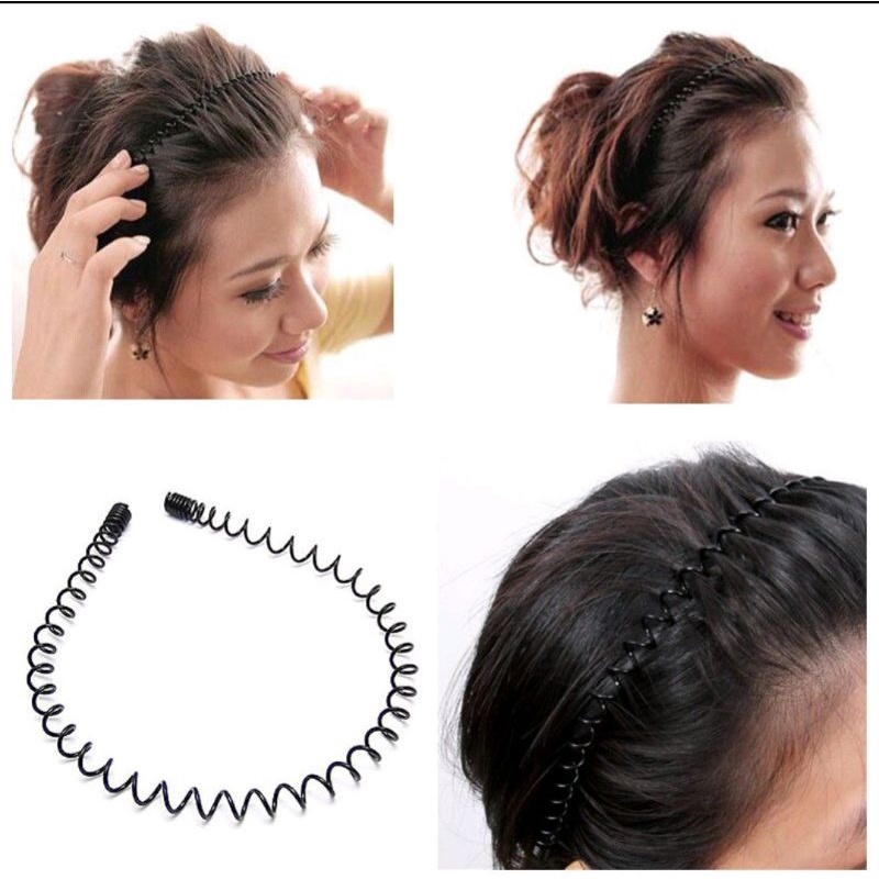 Bando Kawat Pria Dan Wanita Spiral Elastis Black Only