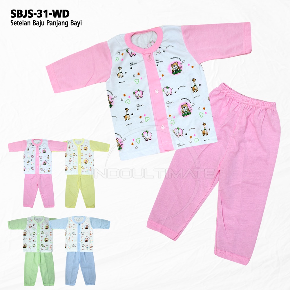 Setelan Baju Panjang + Celana Panjang Bayi (0-6 Bulan) Kualitas SNI Setelan Baju Bayi SBJS-31WD SBJS-30WD Baju Bayi Baru Lahir Baju Tidur Bayi Baju Bayi Atasan Kaos Bayi Celana Panjang bayi Celana Bayi Baru Lahir Perlengkapan Bayi Baru