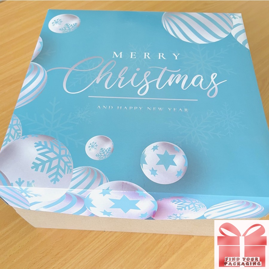 

2pcs Box Packaging Hampers Christmas Kardus Kue Bolu Lapis Legit Brownies Hantaran Natal Ukuran 22x22x16 cm