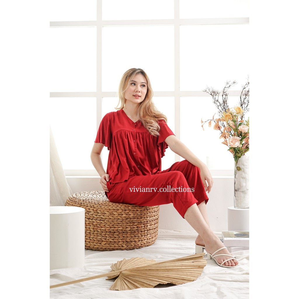 Baju tidur / pajamas / piyama / homewear / sleepwear / busui bumil friendly / setelan wanita / seksi-6