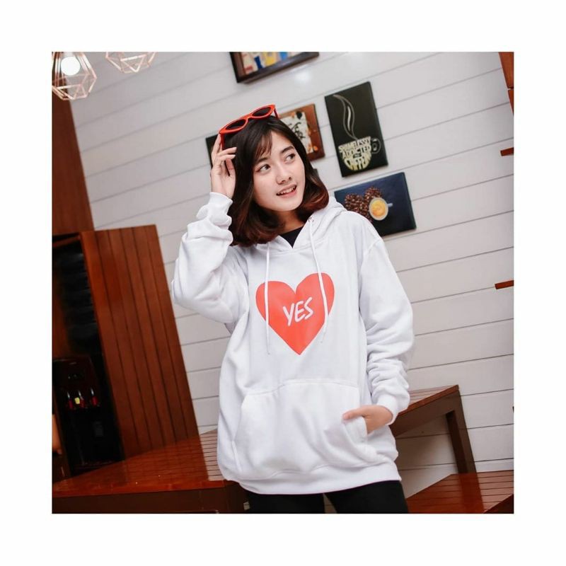 LOVE YES HOODIE || SWEATER HOODIE PRIA WANITA #LY