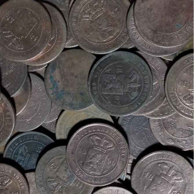 TERMURAH, UANG KOIN KUNO, BENGGOL 2.5 CENT, SEMUA GAMBAR MAHKOTA  LAMA TAHUN TUA 18XX s/d 1913