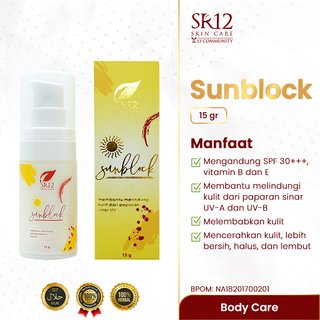 SUN BLOCK SR12 / SUNBLOCK SPF 30++ / SUN BLOCK WAJAH BPOM