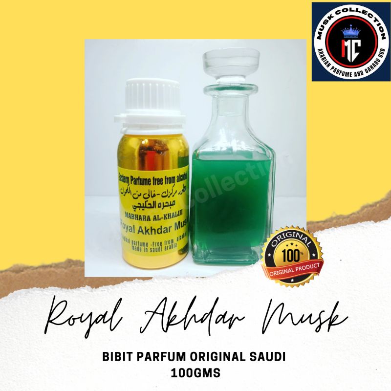 Bibit Parfum Minyak Wangi Arab Saudi Original Royal Akhdar Musk By Mabhara Al Khaliji 100ml