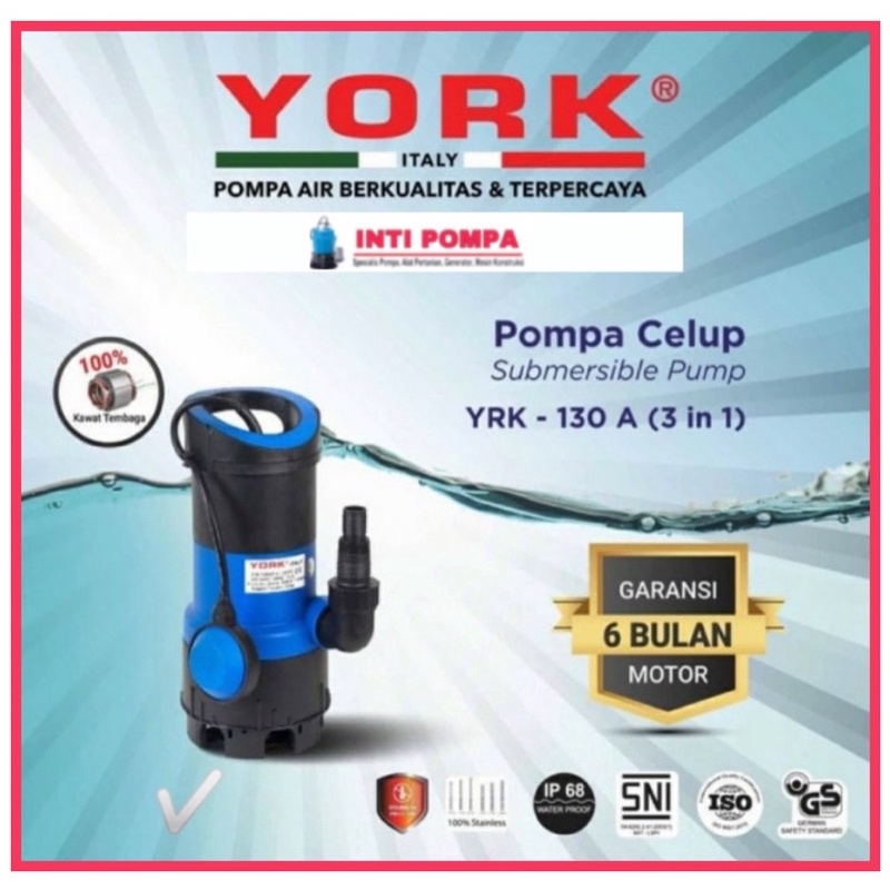 Pompa Celup York YRK-130A / Pompa Celup Kolam Ikan Otomatis (3in1)