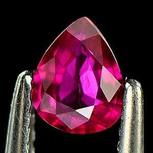 GHI Certified Unheated Untreated 0.58Ct Pear Natural Pinkish Red Ruby RB019