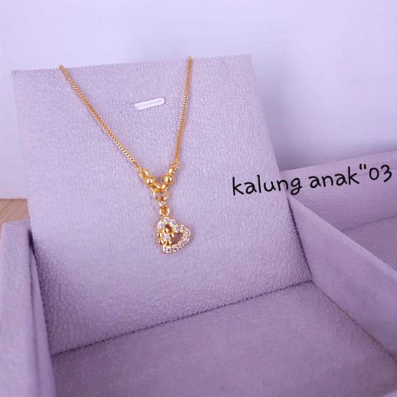 Kalung anak dan remaja kode KA1 anti alergi,bahan rhodium,awet,tahan lama