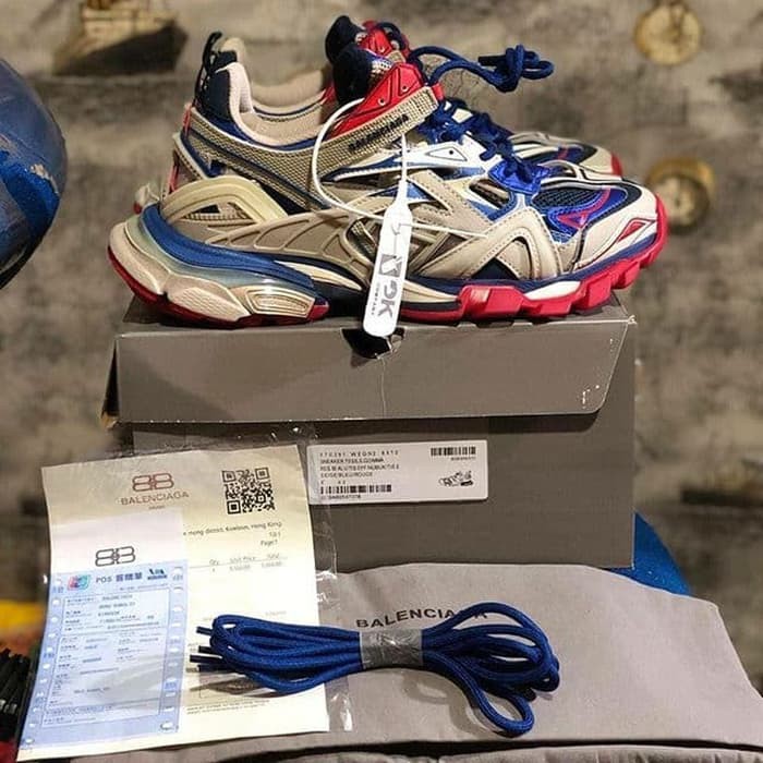 Balenciaga Track 2 Trainers Beige BlueRed Unauthorizhed