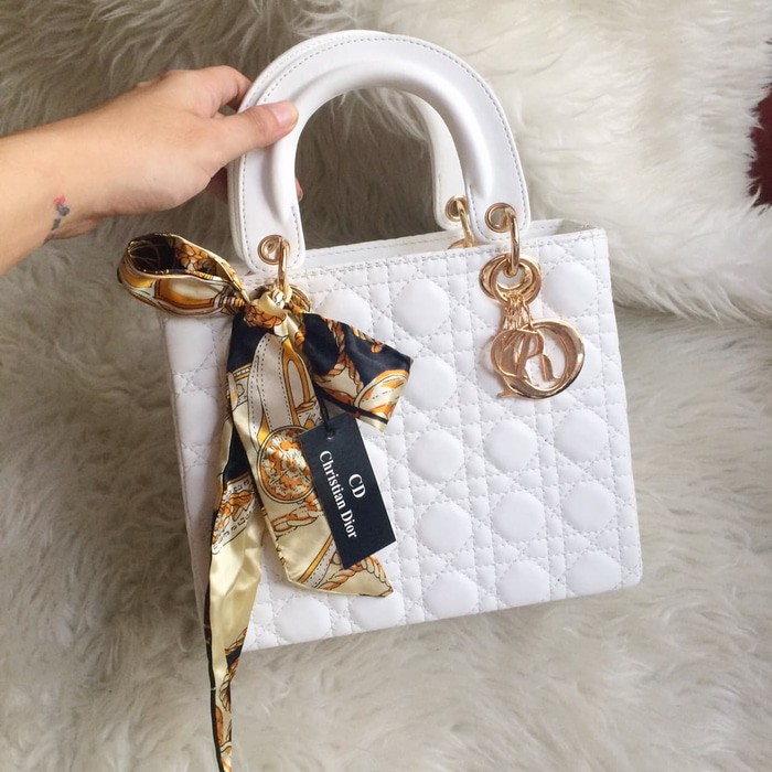 BARANG MURAH TAS LADY DIOR DOVE 24CM FREE SYAL IMPORT BATAM KEKINIAN