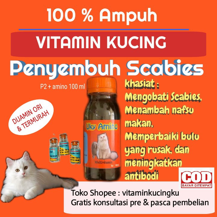 Vitamin Kucing Scabies Obat Kucing Scabies Vitamin Scabies Kucing Obat Scabies Kucing Uky Amino Vita