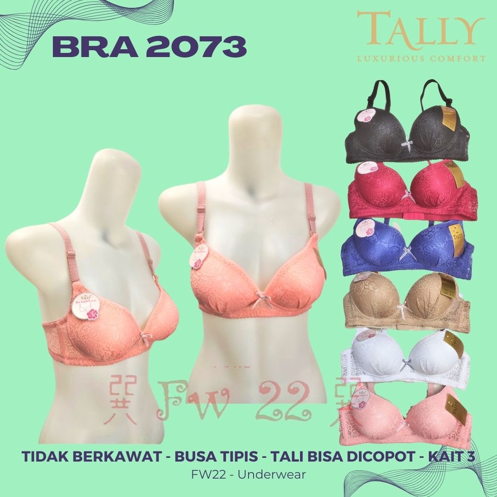 Bra Tanpa Kawat Tally 2073 Bra Wanita Tanpa Kawat dengan Busa Tipis