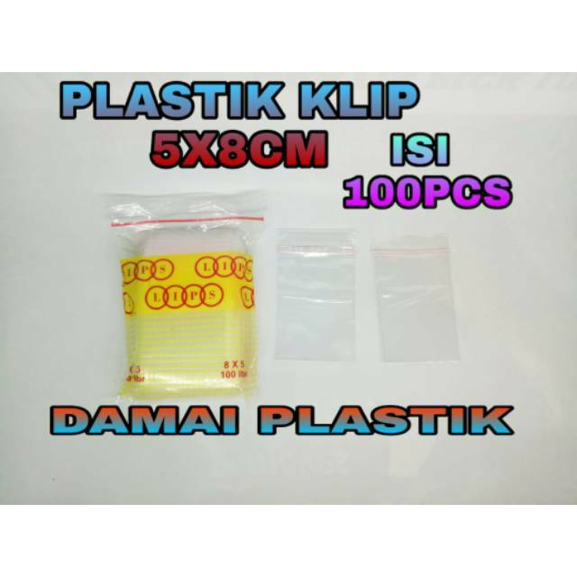 Plastik KANTONG Ziplcok Bag Klip 5x8 CM Clip  5 x 8cm Sealer Pe Bening Bungkus Obat Cabe Sambal