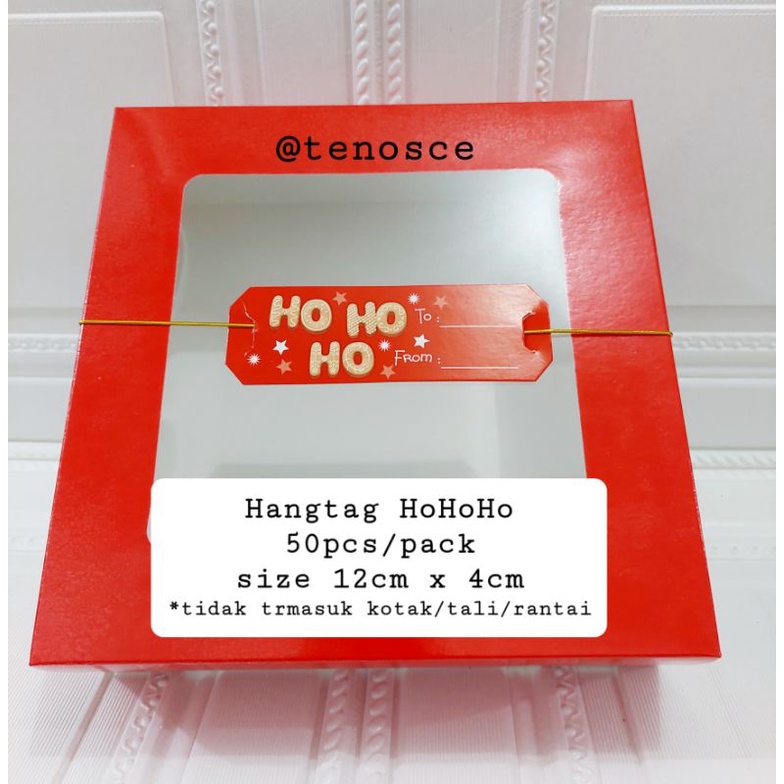 

50pcs/pack Hangtag Hang Tag Kartu Label Pita Ribbon Kemas Hampers Natal Christmas Parcel
