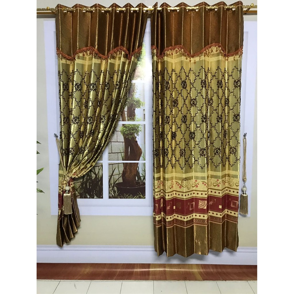 Gorden tebal blackout motif timbul tampilan istimewa dan elegan w