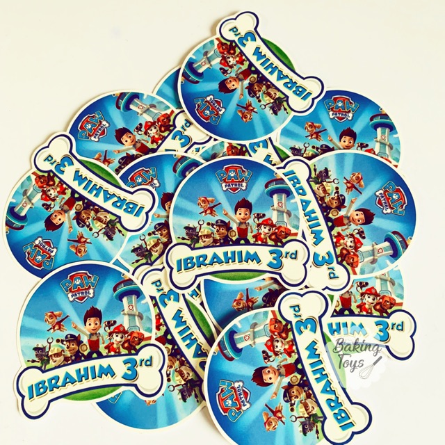 

Paw Patrol Sticker Pudding / Cupcake / Goodiebag / Souvenir / Perekat