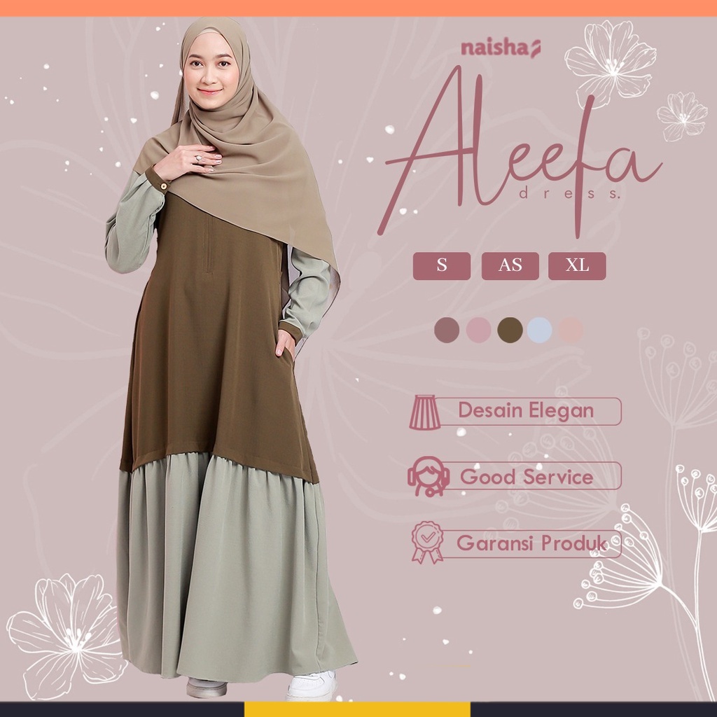 Aleefa Dress by Naishaofficial / Gamis Aleefa Naisha Hijrah