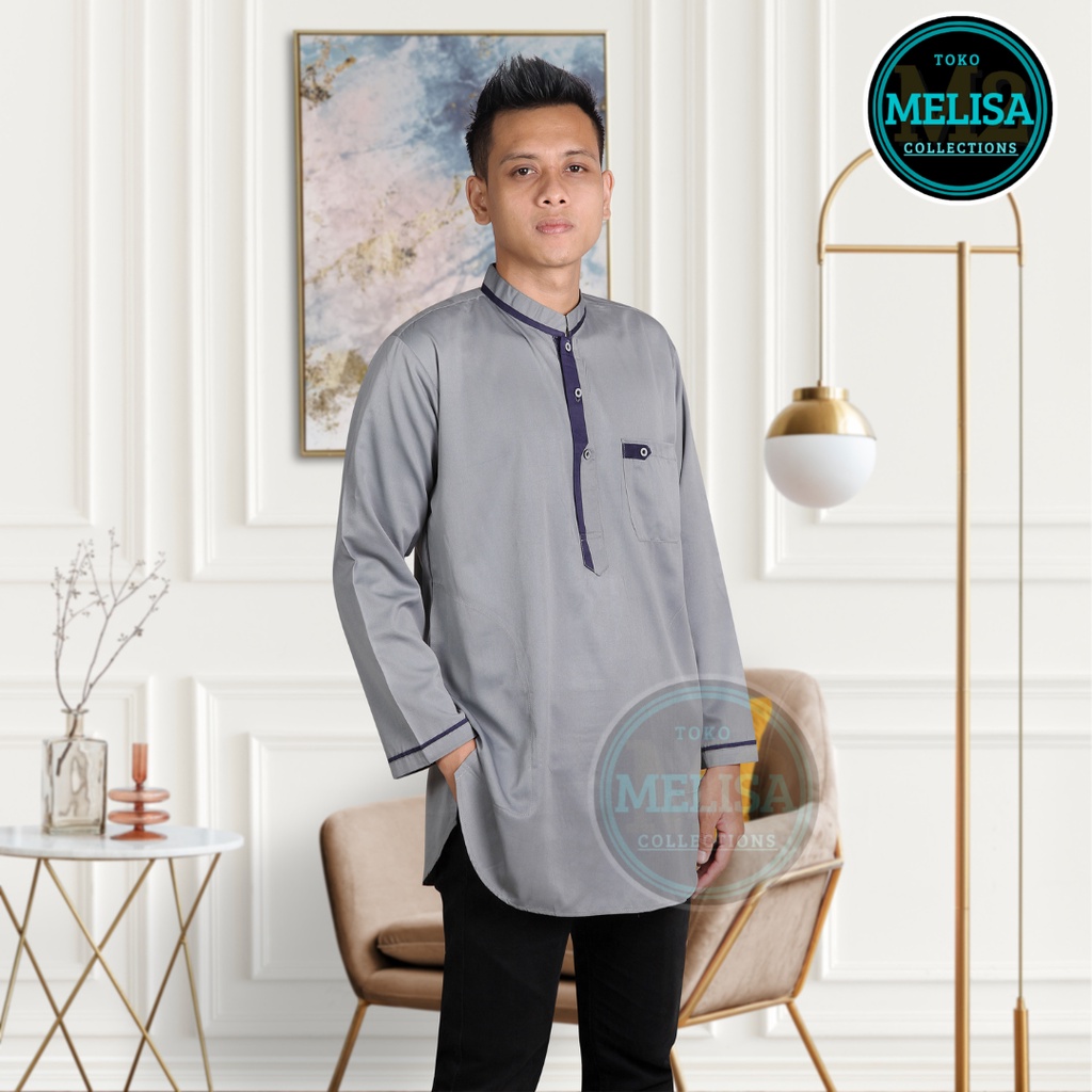 Baju Koko Kurta Lengan Panjang Baju Koko Fashion Muslim Pria Dewasa Terbaru Bahan Katun Tesla Premium / Baju Koko Pakaian Muslim Pria