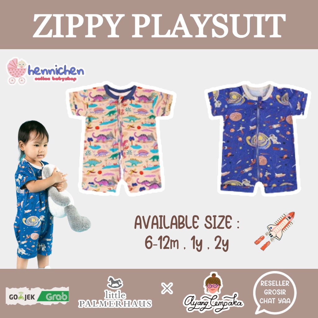 PROMO 7.7 PROMO BAJU LEBARAN Little Palmerhaus x Ayang Cempaka - Zippy Playsuit Jumper Kodok 0-24 Bulan