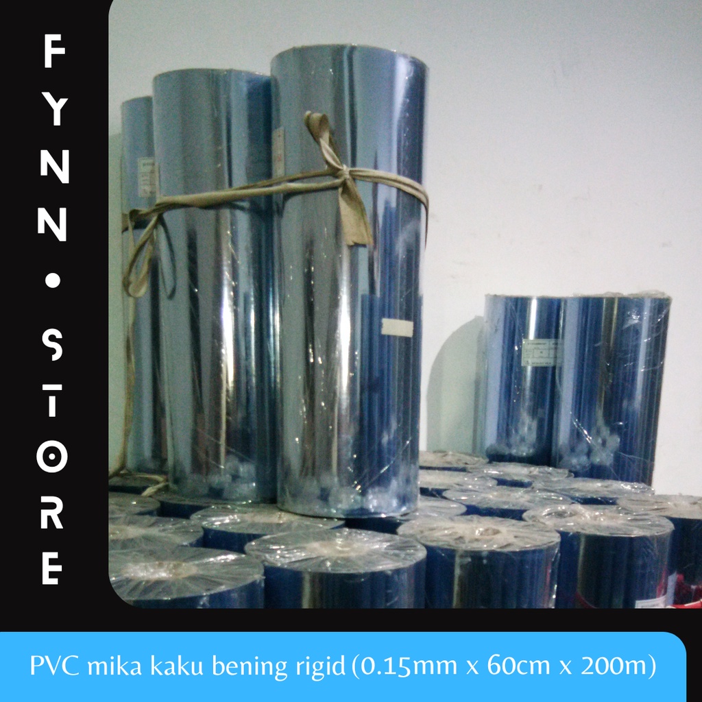 

PVC mika rigid kaku clear tebal 0.15mm x 60cm x 200m