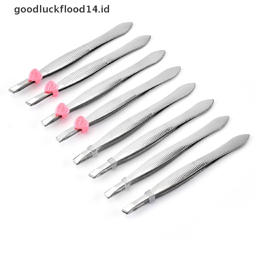 [OOID] 10 Pcs Stainless Steel Eyebrow Tweezers Hair Pluckers Clip Makeup Beauty Tools ID