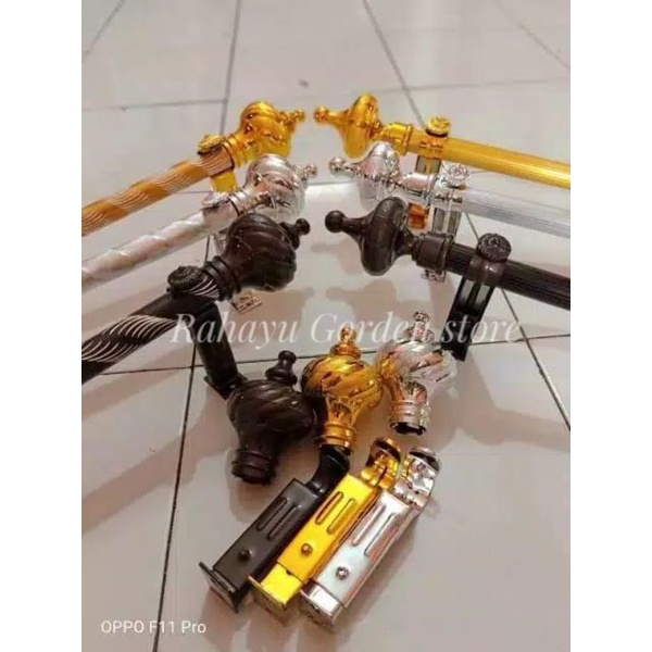 Termurah Besi Batang Gorden Tiang Hordeng Full Set Rollet Gordeng Rell Gordyn