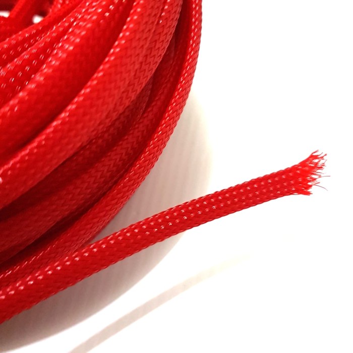 Pembungkus Kabel 16 mm Merah Cable Sleeve braided nylon