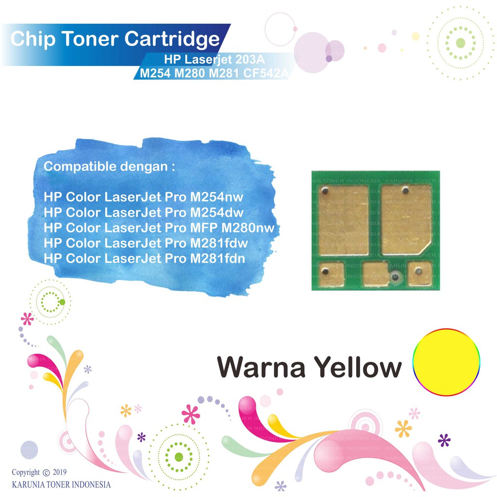 Chip Toner Printer HP Laserjet 203A M280 M281 M254 M254DN M280NW CF541A CF543A CF542A CF540A CMYK