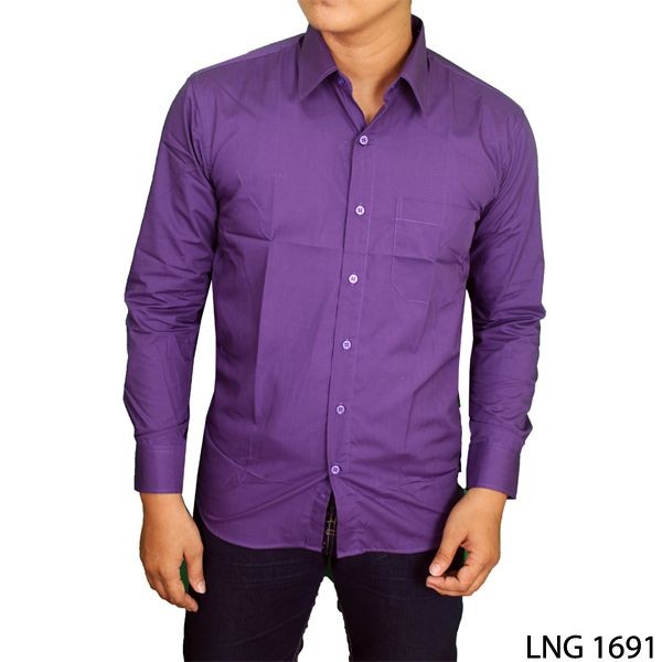 Baju Panjang Pria Katun Ungu LNG 1691