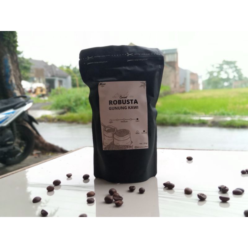 

Roast Bean Kopi Robusta GUNUNG KAWI Malang Premium Kemasan 250gr