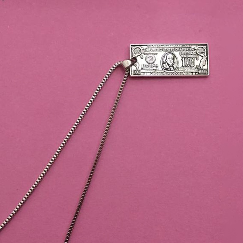 Kalung Liontin Tanda Dolar Baja Titanium Hip Hop Kepribadian Baja