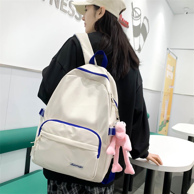 Sera Mori Hit Warna Baru All-Match Tas Sekolah Wanita Mahasiswa Jepang dan Korea SMA Ransel Pria Warna Solid Ransel Bahu Wanita