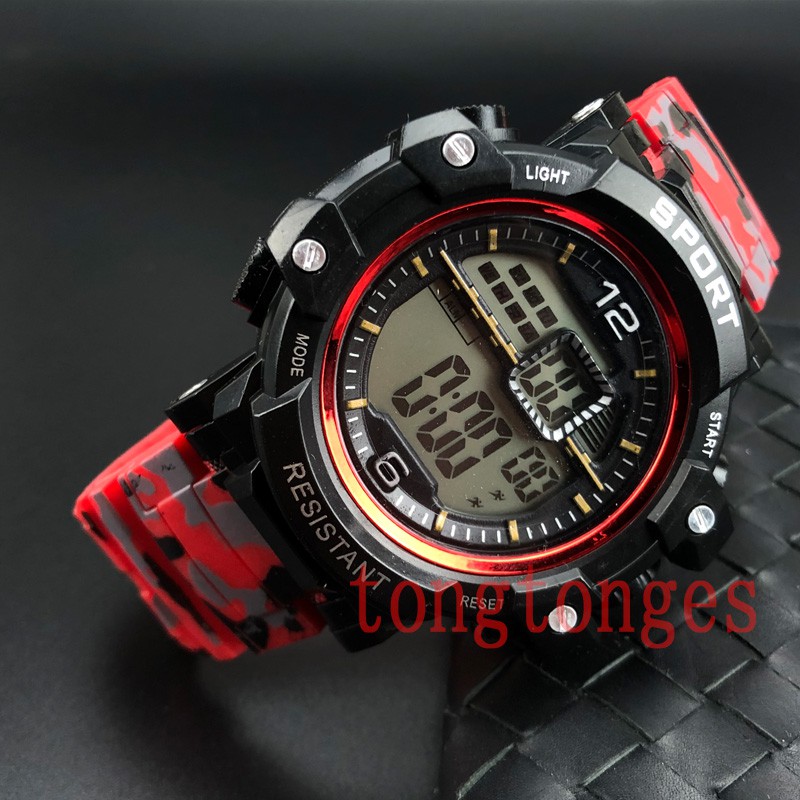 ✅[COD] JAM TANGAN PRIA DIGITAL SPORT  PROMO RUBBER DUAL-TIME MURAH