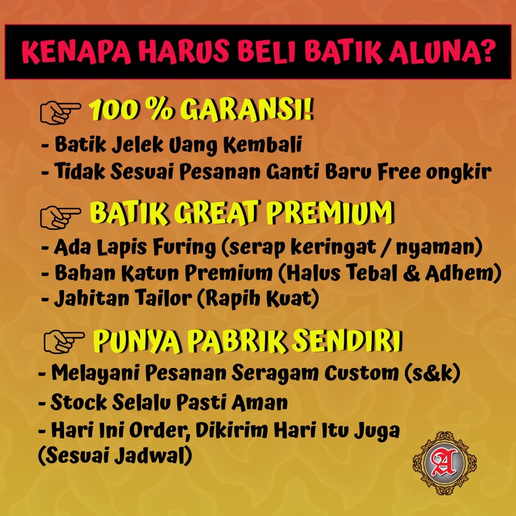 Baju Batik Pria Lengan Panjang Premium Aluna Batik Asli Solo PCW 092-2